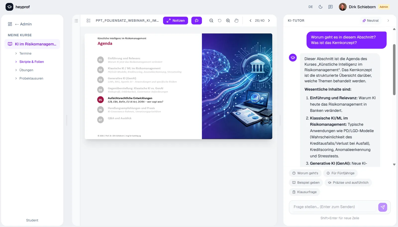 Corporate Training – AI in Risk Management